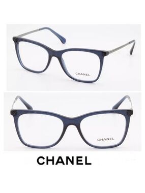 CHANEL 3379 c.508 Cats Eye Frames Dark Blue Transparent Prescription Eyeglasses
